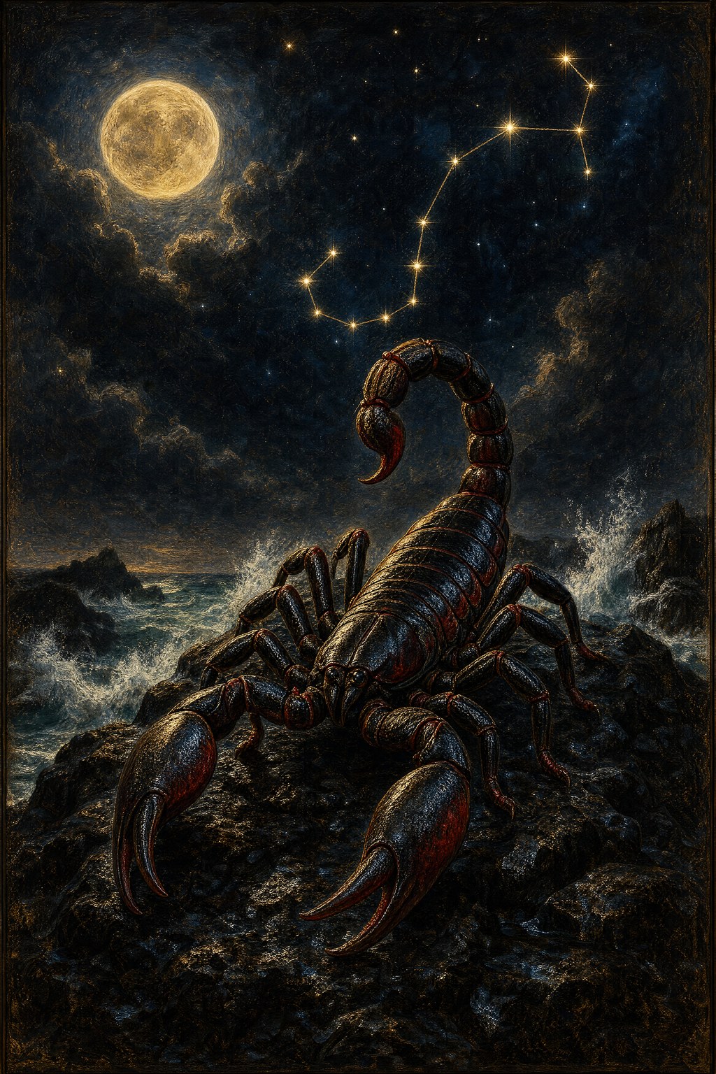Scorpio, The Scorpion — painted study