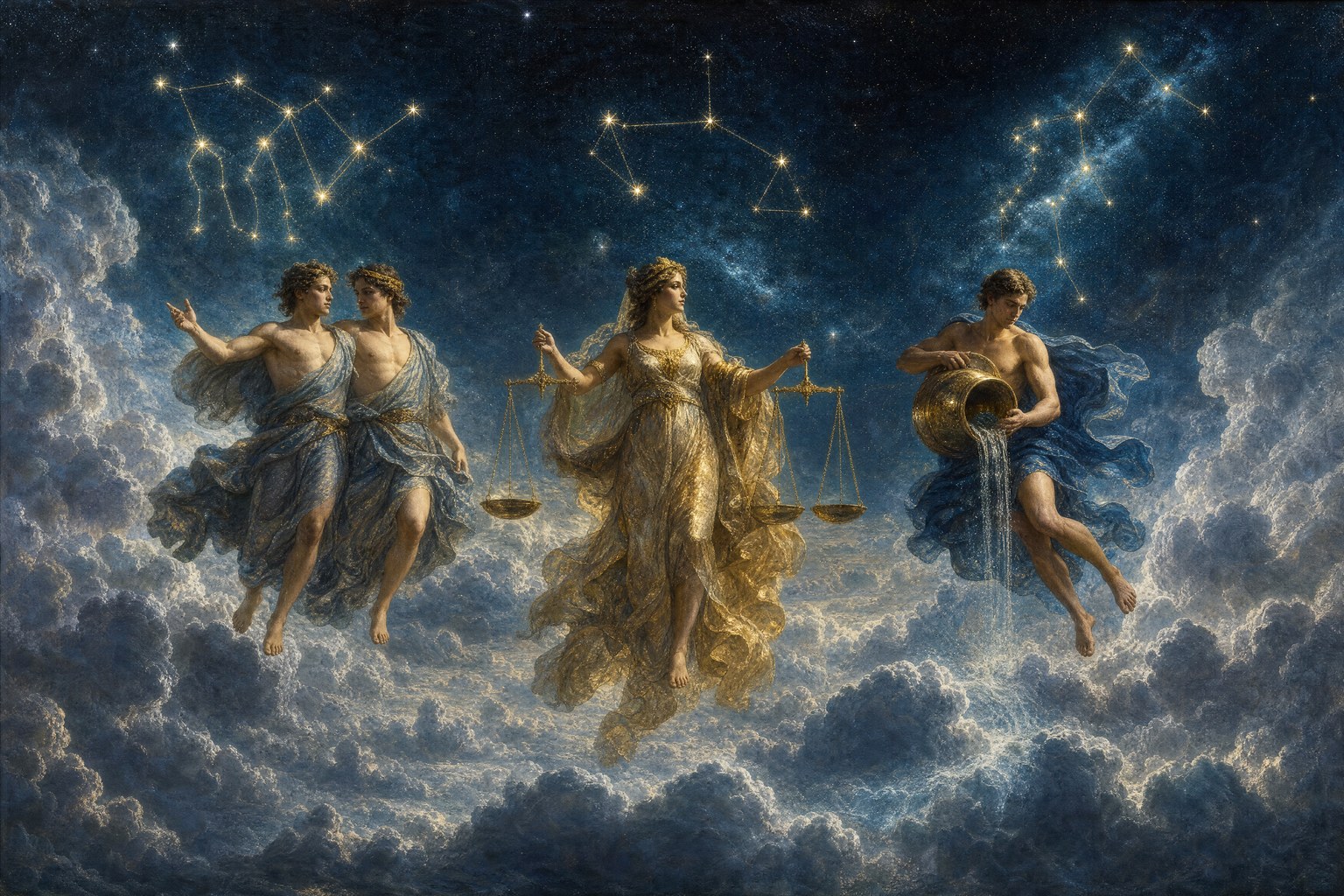 The Air trine — Gemini · Libra · Aquarius